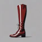 tall dark red wingtip boots image